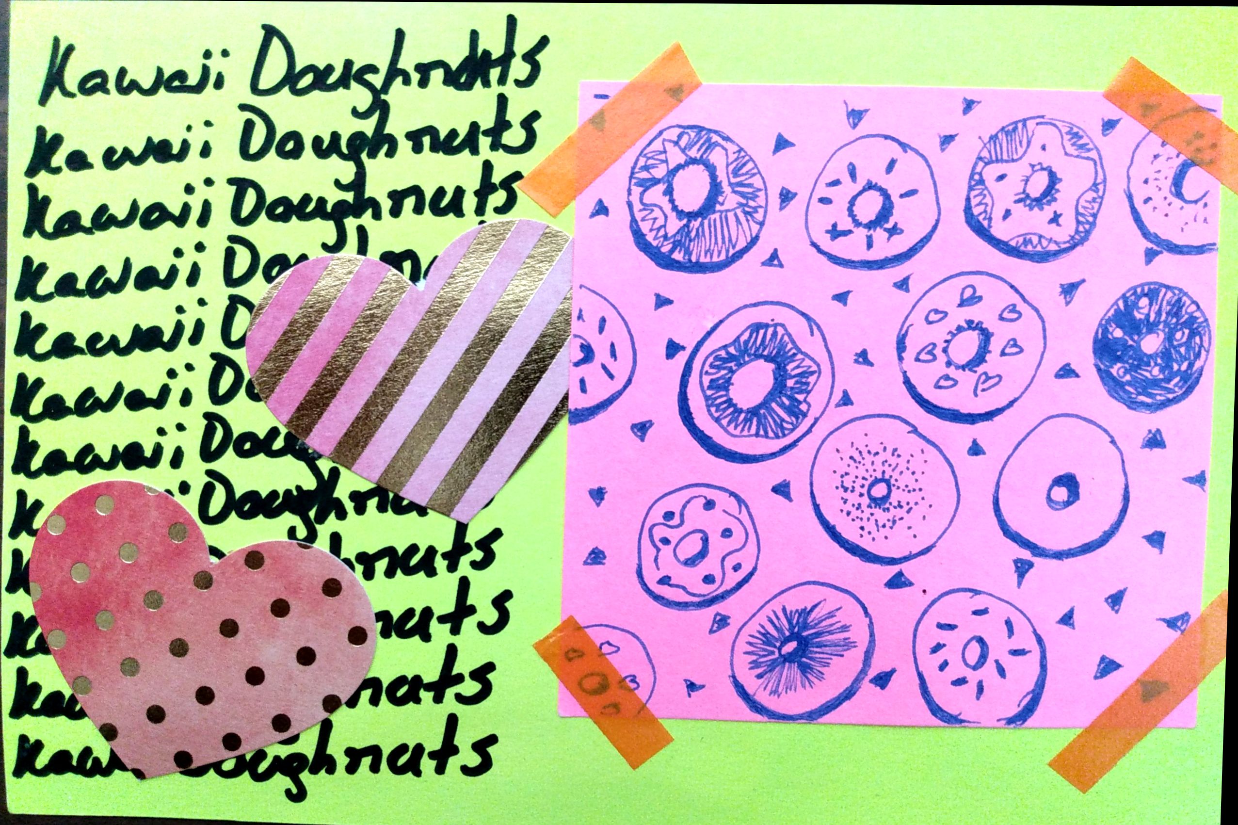 pattern of kawaii doughnuts