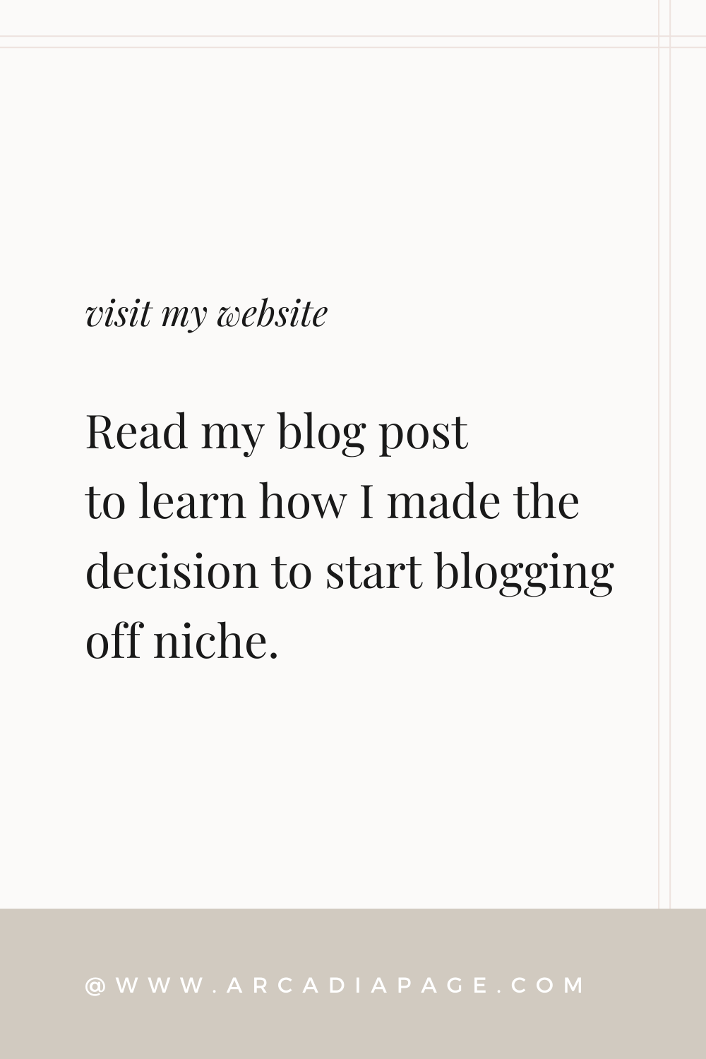 Why I Decided to Blog Off Niche
